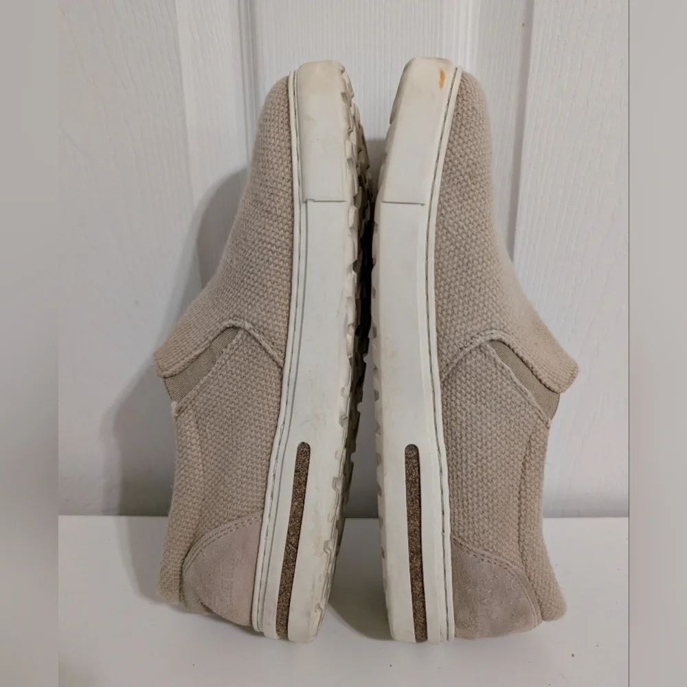 Birkenstock Oswego Canvas Slip-On Shoes Beige Mens Size 41 US 8-8.5 Narrow